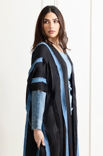 Denim Lines - Half Bisht Abayah