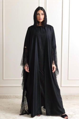 Silk Dantel - Half Bisht Abayah