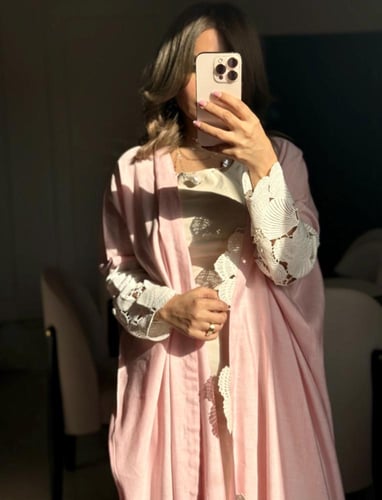 Pink Sadaf Abaya
