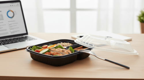 حاوية طعام بالميكروويف 3 مقسم + غطاء (250 قطعة / ص...