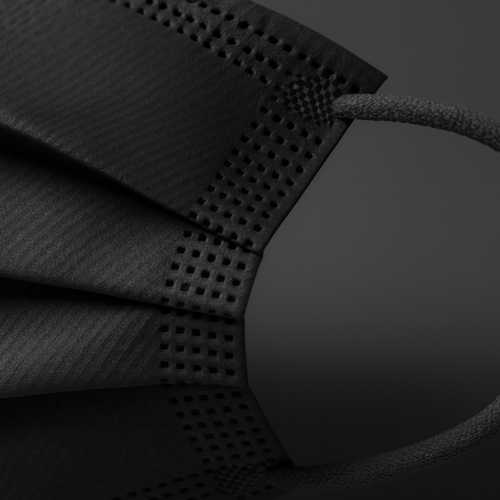 كمامات ثلاثية الطبقات 2000 حبة (اسود - ازرق)