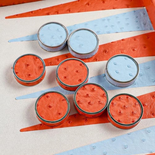 BACO Orange Ostrich Backgammon-21inches
