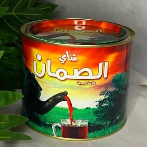 شاي الصمان ورق علبة حديد مدور360جرام