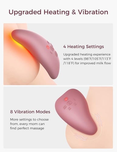 Momcozy – مدلك الثدي مع خاصية التسخين | لتحفيز تدف...