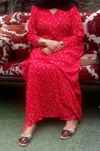 جلابيه وسروال داخلي طويل واسع بكرسي طقم قطعتين