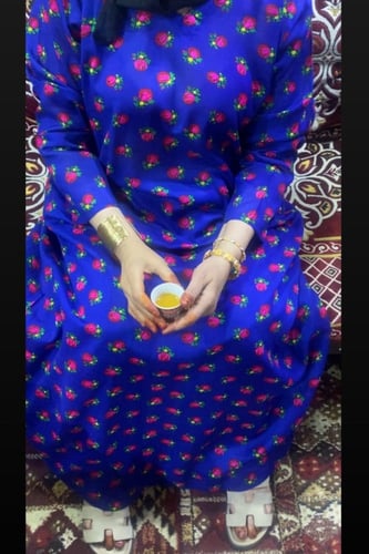 جلابيه وسروال داخلي طويل واسع بكرسي طقم قطعتين