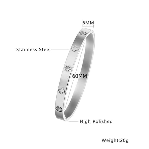 مجموعة أساور أنيقة للنساء من الفولاذ المقاوم للصدأ
