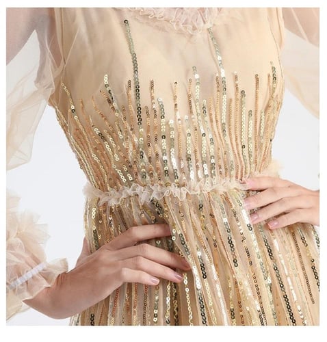 فستان أنيق من التل الشبكي