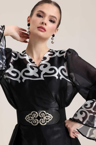 جلابية قطعتين لف اورجنزا