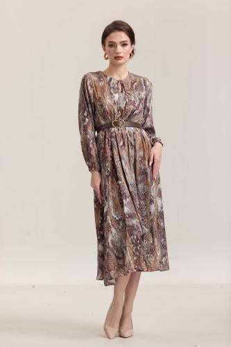 فستان شيفون ثعبان بيج