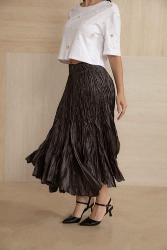 تنورة ميدي حرير كراش