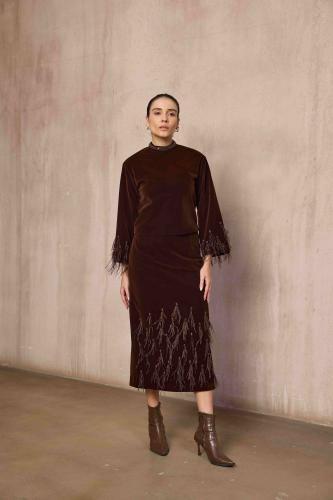 طقم سهرة ميدي بني