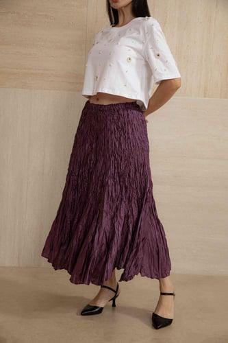 تنورة ميدي حرير كراش