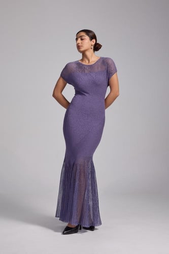 فستان موف كم قصير استرتش