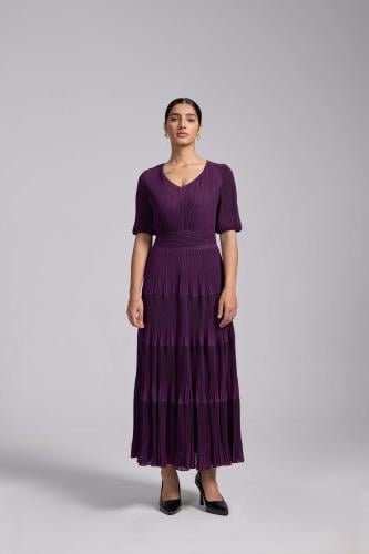 فستان موف شيفون بليسيه