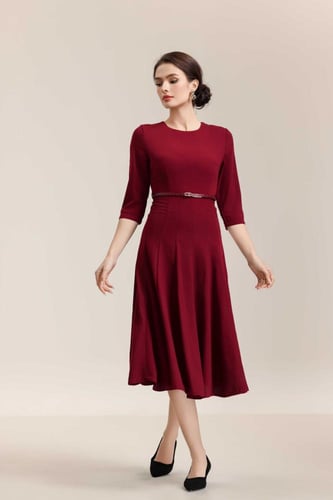 فستان كريب ميد