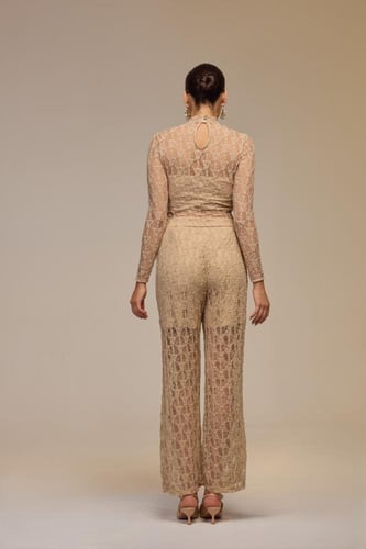 بنطلون دانتيل بيج راقي