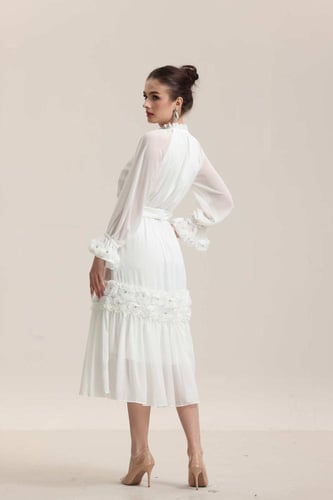 فستان شيفون كرنيش تحت زم