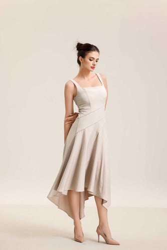 فستان بيج علاقي كريب