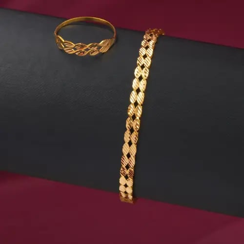 سوراة وخاتم نسائي ذهب عيار 21 (B316)