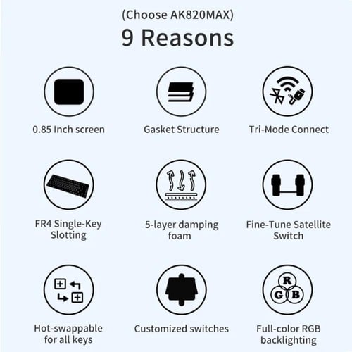 لوحة مفاتيح ميكانيكية AJAZZ AK820 MAX