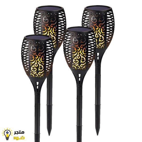 4 انارة الشعلة 96 ليد بالطاقة الشمسية