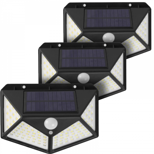 3 انارة جدارية 100 ليد بالطاقة الشمسية