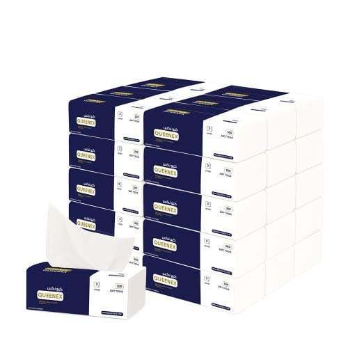 مناديل كيونكس 300 مفرد - 30 علبه