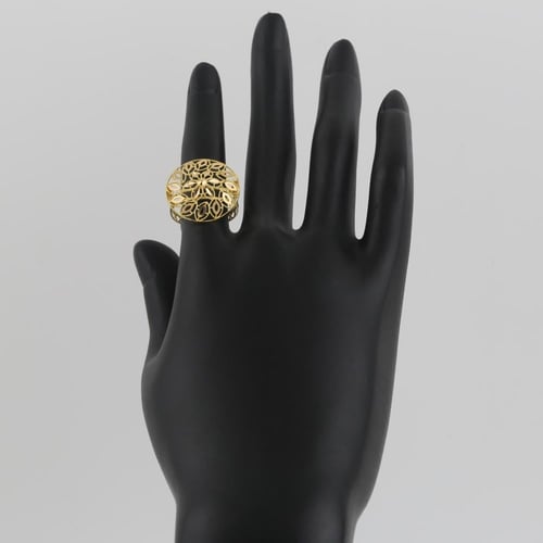 خاتم ذهب بتصميم دائري مزخرف وردة - عيار 21