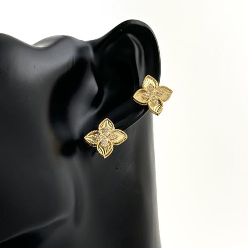 حلق ذهب زهرة كبيرة عيار 18