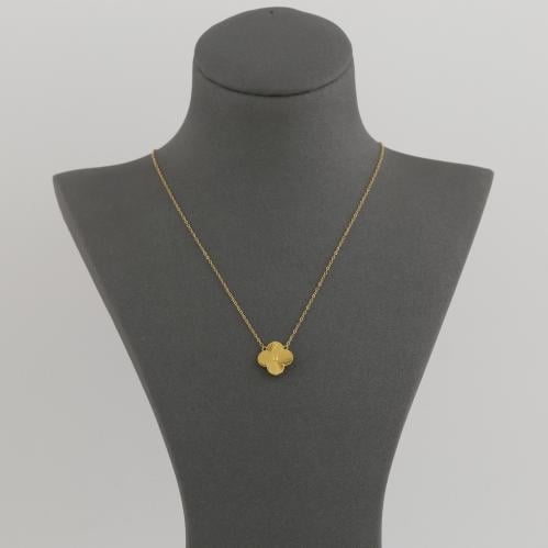 عقد ذهب بتصميم نبتة رباعية ملفتة ناعمة - عيار 21