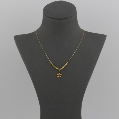 عقد ذهب وردة بنقش فريد - عيار 21