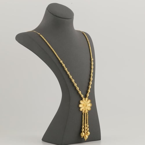 عقد ذهب بتصميم زهرة ثلاثية الابعاد - عيار 21