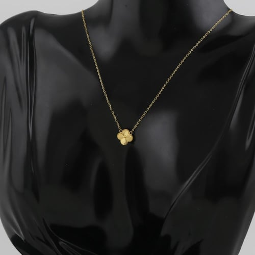 عقد ذهب بتصميم نبتة رباعية ناعمة لماعة - عيار 21