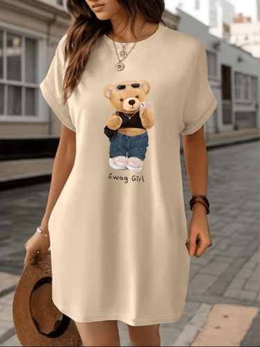 فستان دب تي شيرت نسائي كاجوال