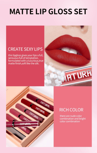 لب شفاه مجموعة بستة ألوان