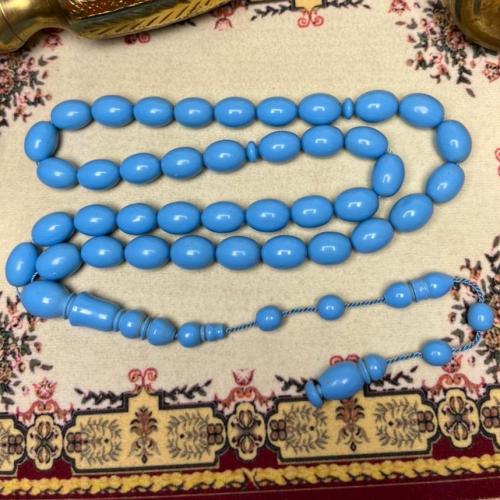 مسباح من خامة البولينق-لون سماوي-حجم الخرز 10 م