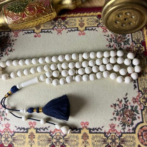 مسباح عظم جمل دائري- حجم الخرز 8 م- كركوشة تفصيل ب...