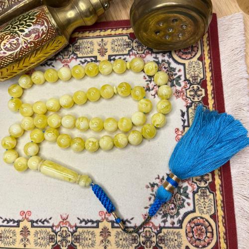 مسباح بكلايت شبيه الكهرمان الشكة: كركوشة تفصيل يدو...