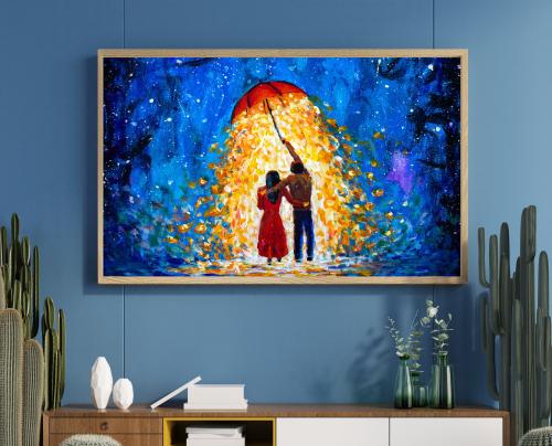 لوحة كانفس رسم تجريدي