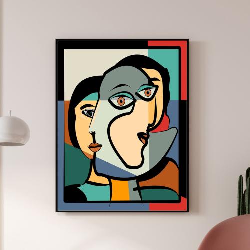 لوحة كانفس رسم تجريدي