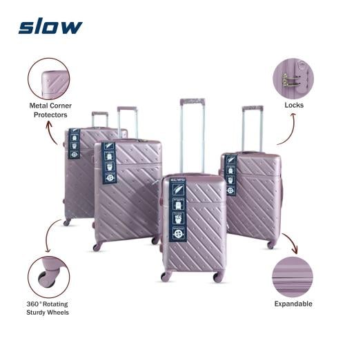 شنط سفر فيبر ABS - أربع قطع - ماركة SLOW