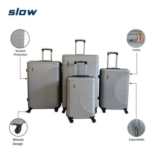شنط سفر فيبر ABS - أربع قطع - ماركة SLOW