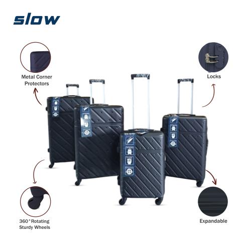 شنط سفر فيبر ABS - أربع قطع - ماركة SLOW