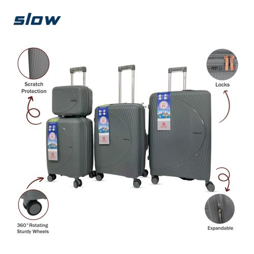 طقم حقائب سفر عرايس سيلكون 4 قطع رمادي فاتح – مارك...