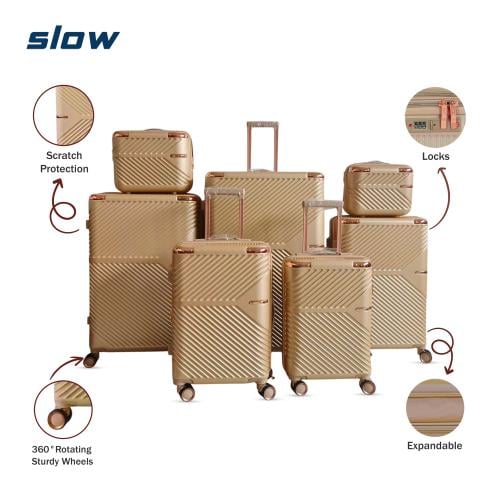 طقم شنط سفر فيبر ABS - سبع قطع لون ذهبي- ماركة SLO...