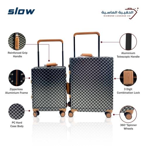 شنطة سفر PC قطعتين اسود– ماركة SLOW