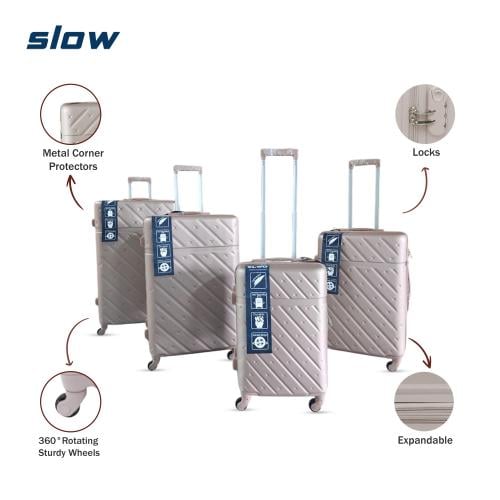 شنط سفر فيبر ABS - أربع قطع - ماركة SLOW