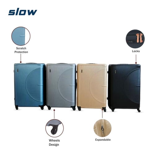 شنط سفر فيبر ABS - أربع قطع - ماركة SLOW