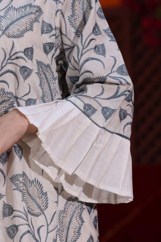 جلابية كويتية لينن قطعتين بتطريز كمبيوتر وأكمام كل...